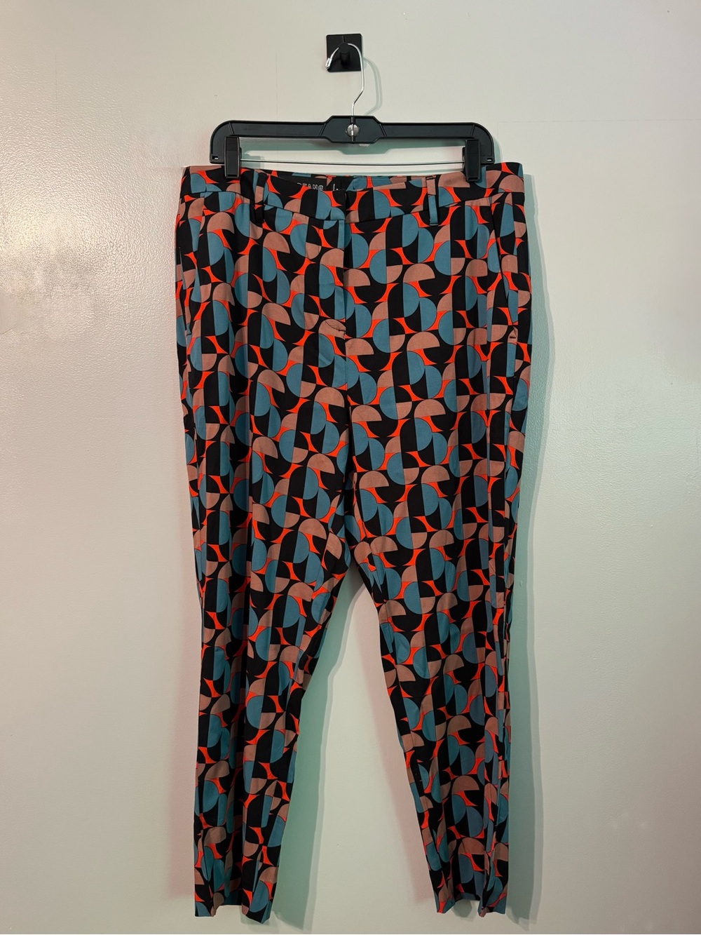 Wildfang Geometric Print Ankle Pants in Black, Coral & Teal